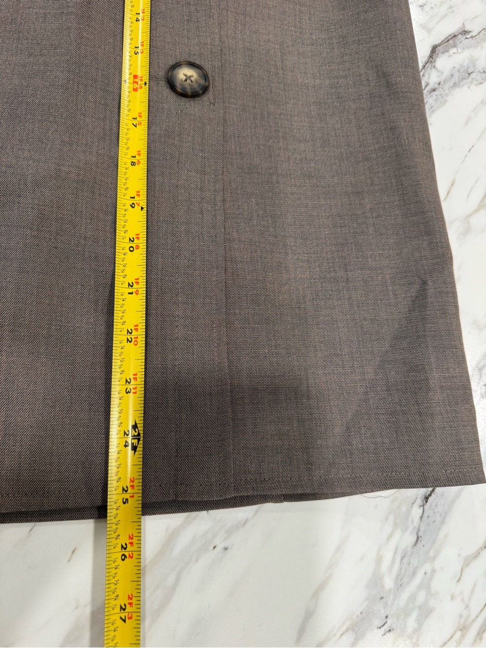 Worthington Petite Size 8 Taupe Double Breasted Belted Pencil Skirt - Picture 11 of 14